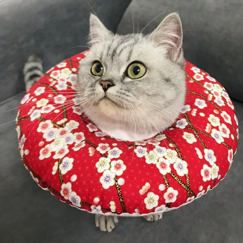 Elizabethan Cat Collar Adjustable Neck Collar Cotton Soft Pet Cone E-Collar For Cat And Dog Elizabethan Cat Collar Adjustable Neck Collar Cotton Soft Pet Cone E-Collar For Cat And Dog