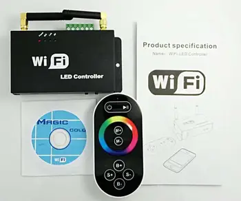 

DC5-24V RF WiFi LED RGB Strip light Controller phone with touch panel remote