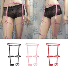 Женский сексуальный панк кожаный ремень-подвязка ремень регулируемый пояс для ног Cincher Клетка Ремень-свободный размер