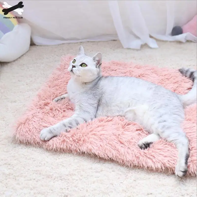 Зимний коврик для кошек и собак мягкая флисовая подушка домашних животных