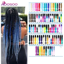 AOOSOO 24 дюйма длинные, радужной расцветки синтетические плетеные волосы крючком блонд розовый синий серый волосы для наращивания аксессуары для волос