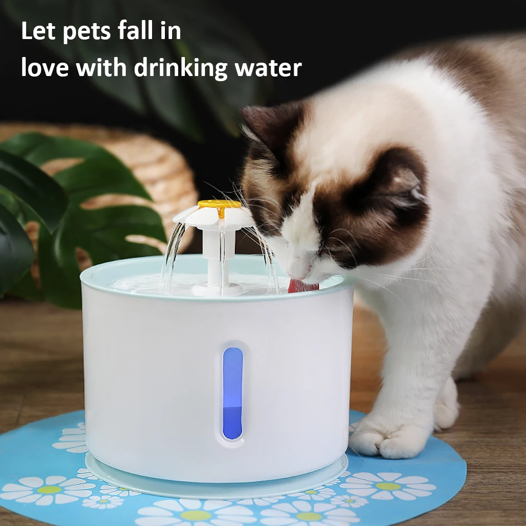 2.4L Автоматическая Pet Cat Водный Фонтан со СВЕТОДИОДНЫМИ Электрическими USB Собака