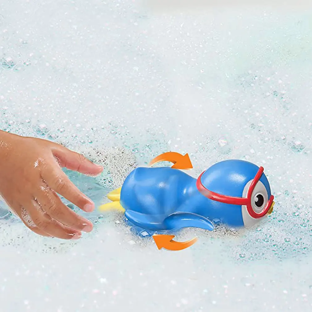 Swimming Penguin Blue/Pink Baby Swimming Bath Toy Wind Up Kids Cute Pe –  Keter Bath Seats