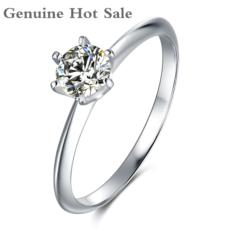 

0.5ct 5.0mm Moissanite Ring 925 Sterling Silver D Color With Certificate Bride Wedding Engagement Rings For Women Fine Jewelry