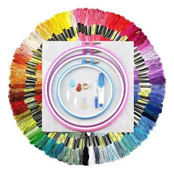 

100 Colors Embroidery Skeins Sewing Kit Embroidery Cross Stitch Needle Tool DIY Knitting Stitching Sewing Sets
