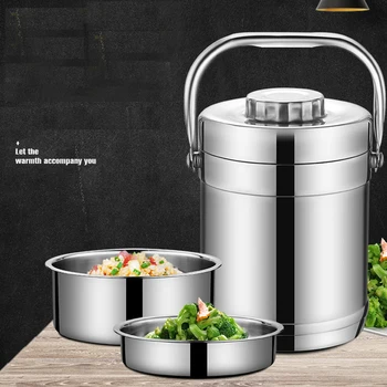 

Double Wall Stainless Steel Lunch Box Large Capacity Food Storage Container Portable Layered Bento Storage Thermos for Food
