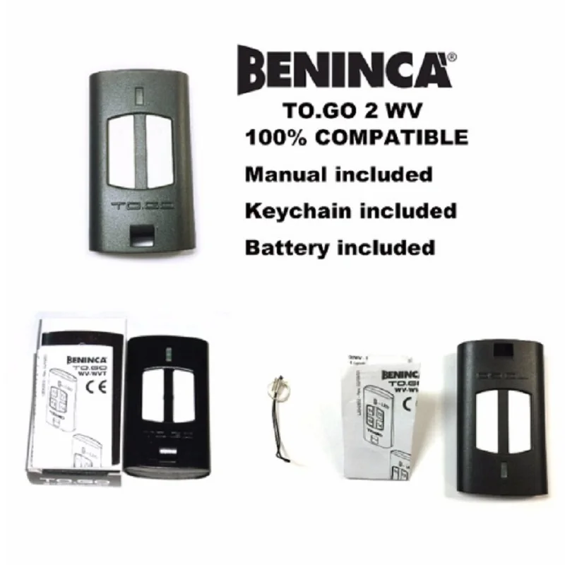 

Beninca TO.GO 2WV Garage door remote compatible transmitter Beninca rolling code remote control