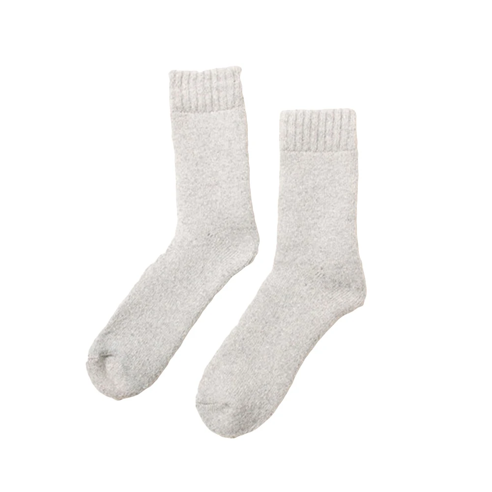 Winter Men Solid Color Thicken Warm Soft Breathable Stretch Middle Tube Socks