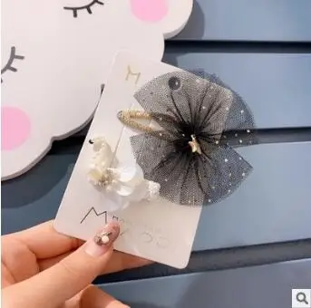 60 компл./лот 2 шт./компл. DIY мульти Кружева Сеть заколки-лебеди для волос костюмы бант шпильки с жемчугом Инструменты для укладки волос аксессуары HA1255 - Цвет: 7