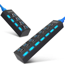 Usb-хаб 3,0 док-станция USB разветвитель Мульти USB 3,0 2,0 концентратор USB3 4/7 Порты и разъёмы мульти Порты и разъёмы хаб ПК Аксессуары для ванной комнаты с Мощность адаптер для компьютера
