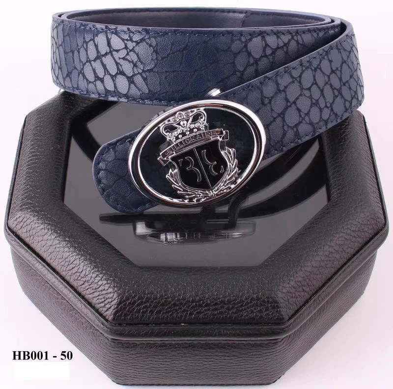 Blue Ремни BILLIONAIRE, Воловья кожа, мужские, новинка, с принтом, с рисунком, качественные, повседневные, с пряжкой, большие размеры, 105-130 см - Цвет: Blue