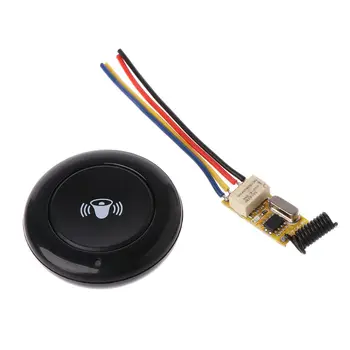 

DC9V-12V LED Light Switch Wireless Radio Receiver Transmitter Module Circuit Board with 1CH Channel Black Round Remote Control