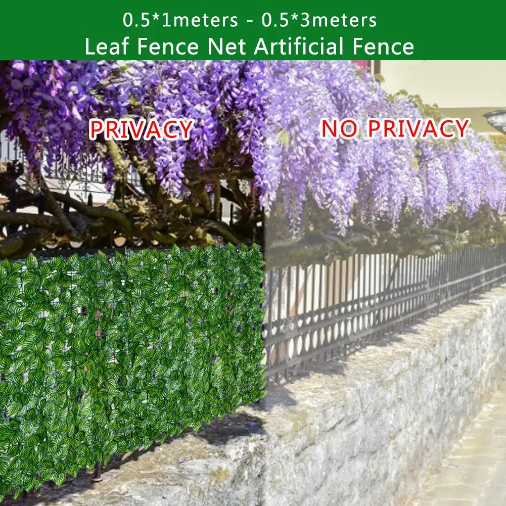 New Artificial Leaf Screen Retractable Fence UV Fade Protected Privacy Hedging Wall Landscape Garden Fence Balcony Screen
