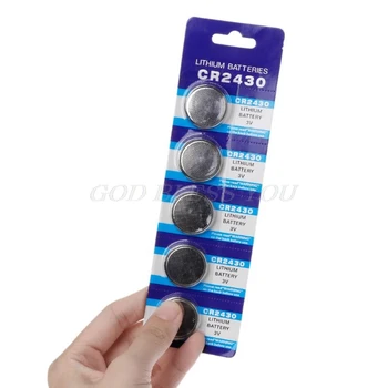 

5PCS Button Battery CR2430 3V Electronic Lithium Coin Cell Batteries DL2430 BR2430 ECR2430 KL2430 EE6229 Watch Toy Headphone
