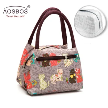 

Aosbos Oxford Portable Cooler Lunch Bag Cartoon print Thermal Insulated Food Bags Food Picnic Lunch Box Bag for Men Women Kids