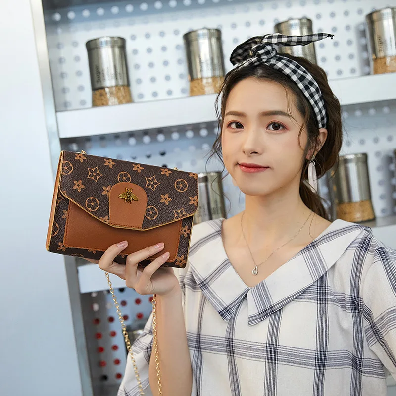 

2019 Summer New Style Super Cute Mini Shell Mobile Phone Bag Printed Shoulder Bag Chain Square Sling Bag