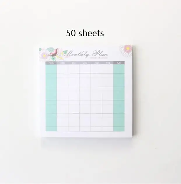 Monthly plan Sharkbang 50 листов, Kawaii, Корейская ежедневная заметка, блокнот для заметок, еженедельный ежемесячный планировщик, блокнот, настольный органайзер, блокнот, школьные канцелярские принадлежности - Цвет: Monthly plan