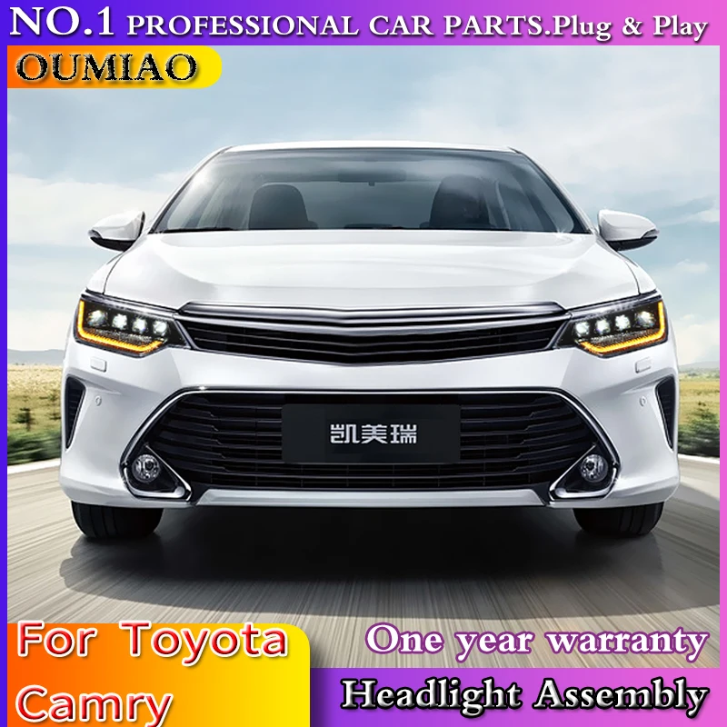 Автомобильный Стайлинг для Toyota Camry фары Camry светодиодный головной фонарь светодиодный объектив дальнего ближнего света парковочная противотуманная фара