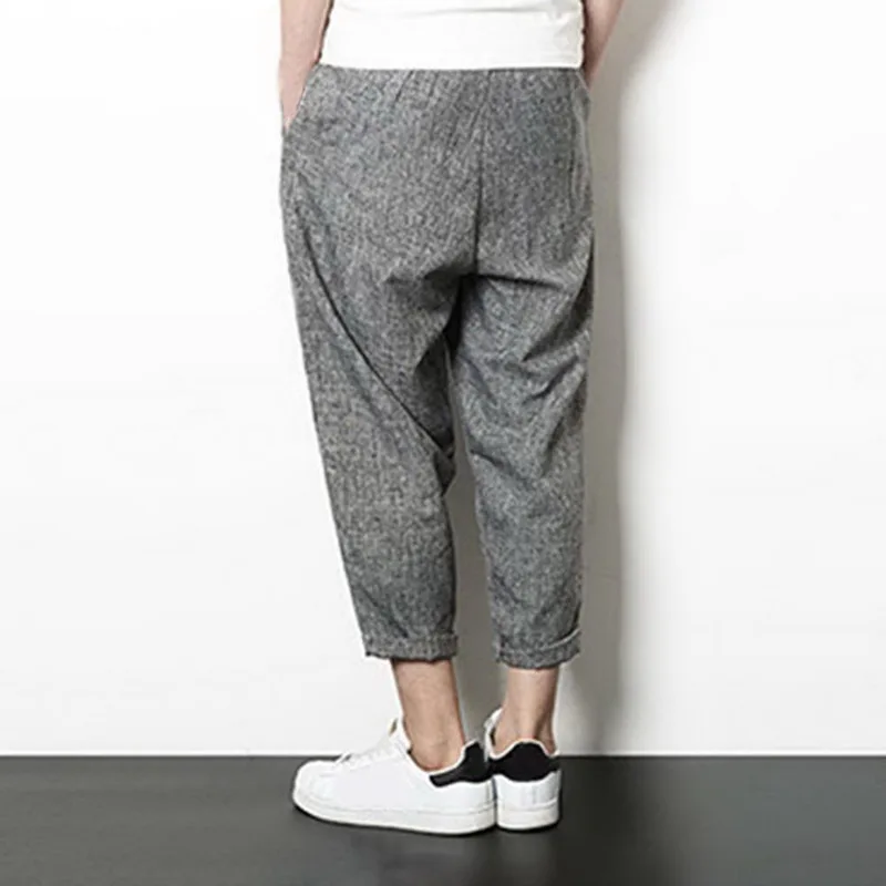 Vogue 5XL мужские льняные дамские шаровары тренировочные брюки хип-хоп мешковатые брюки с крестом красивые летние мужские свободные брюки с эластичным поясом плюс размер