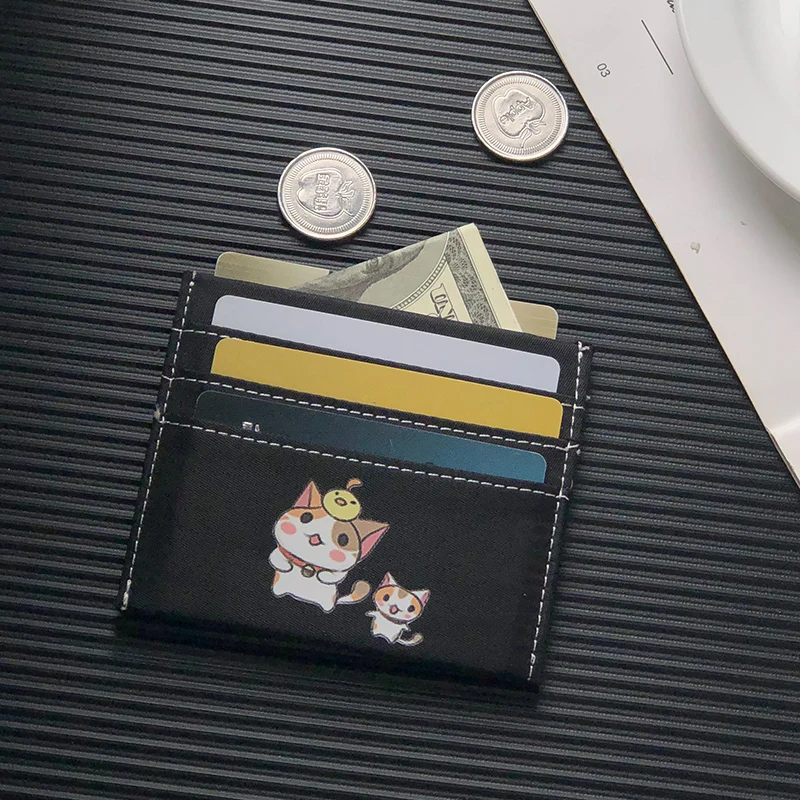 

NI WEI ER Cute Cartoon Cat Women's Cards Bag Ultra Thin Light Card Clip Case Holder Driver's License Case Zero Wallet 2019 New