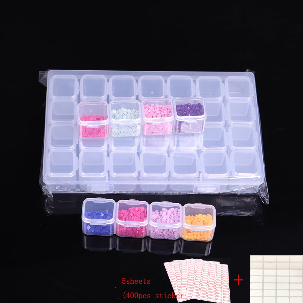 5D DIY Diamond Painting Drill Jewelry Box Rhinestone Embroidery Crystal Bead Organizer Storage Case Container 6 sheets (428pcs | Дом и сад
