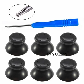 

IVYUEEN 6 pcs Black Gray 3D Analog Stick Joystick for Xbox 360 Controller Thumbstick Caps for X box 360 Analogical Repair Parts