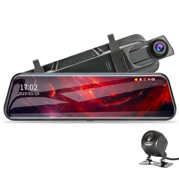

New 10-inch Touch Screen 1080P Car DVR stream media Dash camera Dual Lens Video Recorder Rearview mirror 1080p Backup camera
