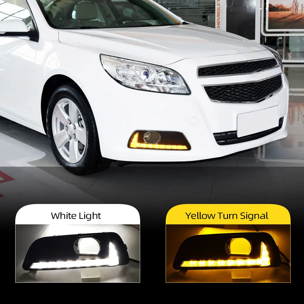 CSCSNL 1 пара светодиодный фонарь для Chevrolet chevy Malibu 2011 2012 2013 дневные ходовые огни DRL Противотуманные фары с желтым сигналом