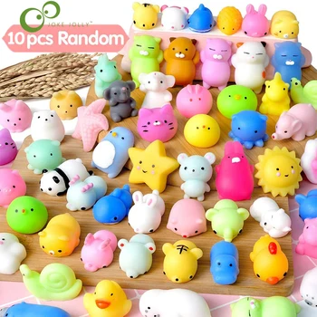 10Pcs/set Mochi Squishy Toys Mini Squishies Kawaii Animal Squishys Party Easter Gifts for Kids Stress Relief Toy 1