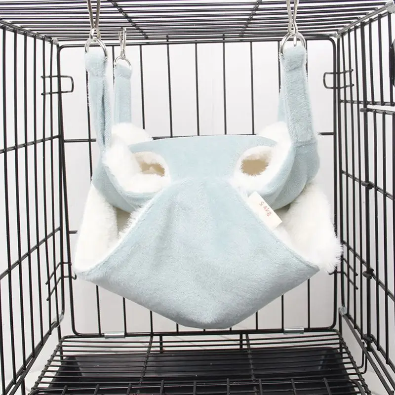 Hamster Jungle Tunnel Nest Hanging Hammock Pet Soft Plush Winter Warm Bed