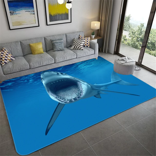 Tappeto 3D modello squalo per camera da letto animale marino tappeto grande  soggiorno tappeto spugna tappeto per bambini per Area camera tappeto  ragazzo camera da letto - AliExpress