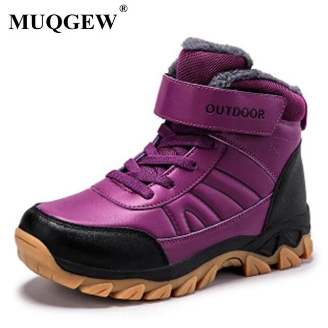 US $21.99 Snow Boots Women Winter High Top Sneakers Thick Plush Warm Ankle Boots Waterproof Non-slip Outdoor 