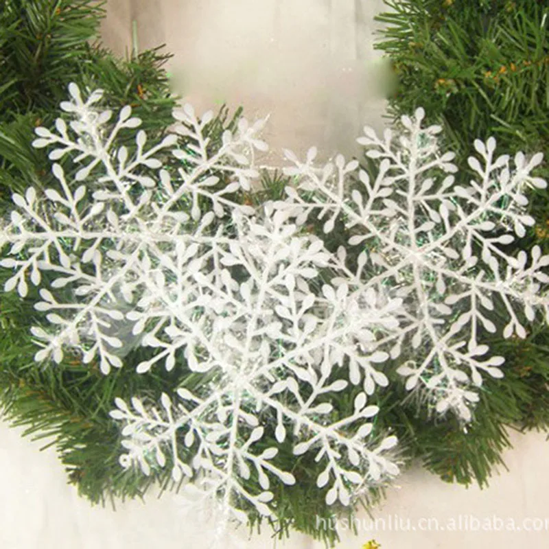 30Pcs Christmas White Snowflake Decor For home Hanging Pendants New Year 2022 Gifts Xmas Tree Ornaments Window Noel Decoration alx
