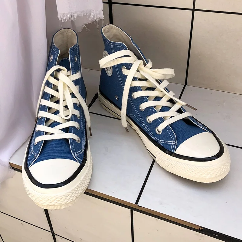 

1970s Retro Shoes Korean-style Spring Harajuku Versatile Ulzzang Students Hight-top Canvas Shoes Men's Couples Cloth Shoes
