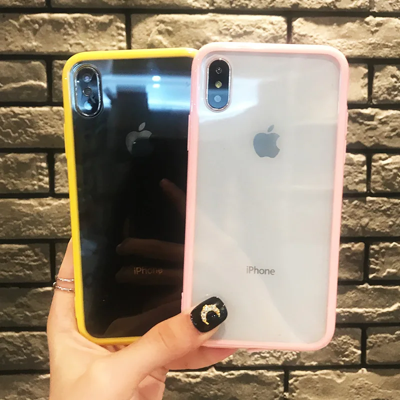 Прозрачный акриловый чехол для телефона iPhone11 X XS XR XSMax 8 7 6 6S PluS широкий боковой
