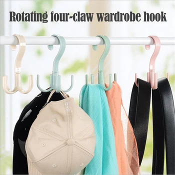 

Multi-Function 360 Degrees Rotate Four Claws Hooks Dry Wet Dual Use Towel Hanger Home Clothes Shoes Sundries Organizers