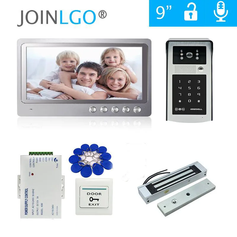 Домофон с ЖК дисплеем 9 дюймов 180 кг|video door phone|intercom kitdoorbell camera |