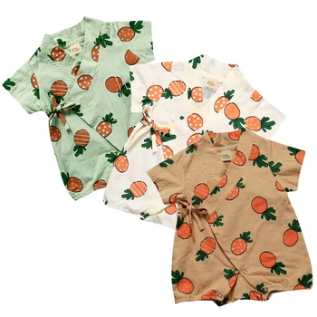 Neonato neonato ragazze cartone animato filato Robe Kimono pagliaccetto tuta pigiameria casual estate vestiti appena nati roupa infantil