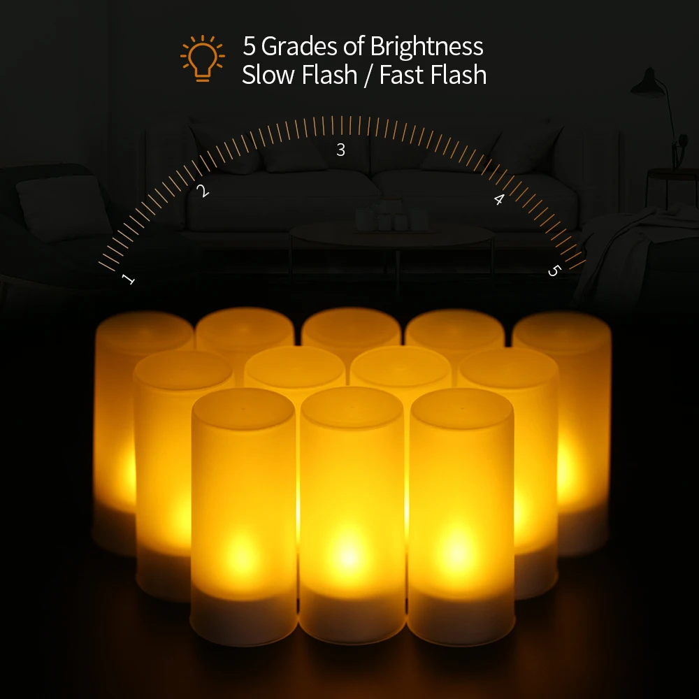 Светодиодный лампы в форме свечи 4/6/12 шт мерцающие светодиодный Свечи Tealight USB свечи светодиодный лампы Рождественские украшения для дома