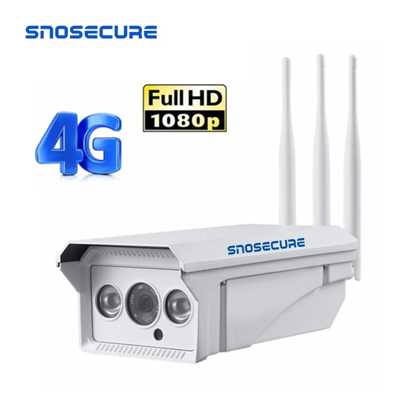 Камера видеонаблюдения SNOSECURE HD1080P 3G 4G Wi Fi IP беспроводная для улицы Sim карта GSM пуля