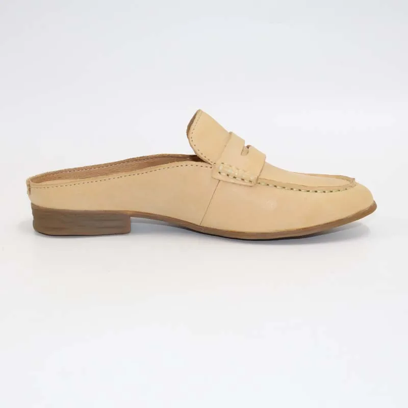 Muller slippersLeather удобная женская обувь - Цвет: Apricot yellow