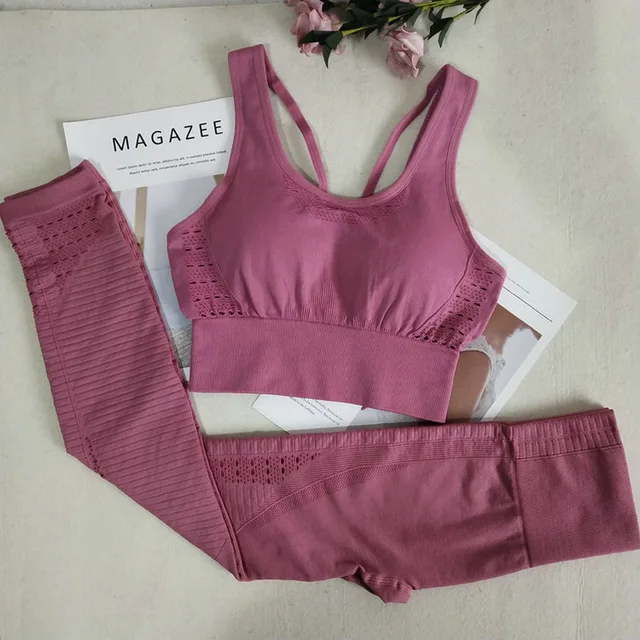 

Women 2 Piece compfy GYM Outfits Yoga Set Long Pants Tracksuits Workout Clothings Seamless High Waist Leggings Workout Suits