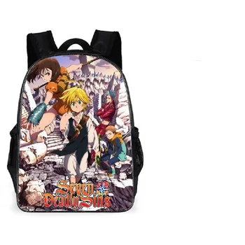 

Japan Cartoon The Seven Deadly Sins Backpack Shoulder School Students Bags Meliodas Soild Rucksack