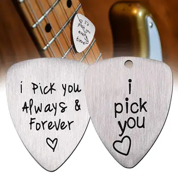 

Titanium Steel Carved Guitar Pick I Pick You Always