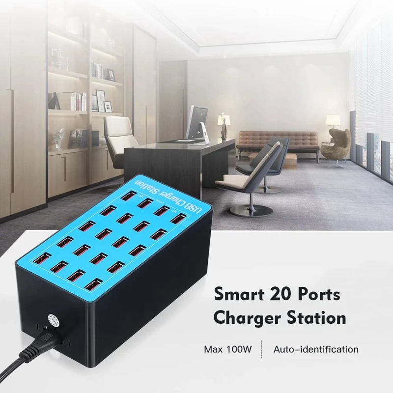 FULL-100W Usb умное зарядное устройство 20 портов usb-хаб быстрая зарядная станция адаптер питания универсальный для телефона Iphone 8 Plus X Ipad Samsun