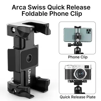 

Universal For DSLR Camera Quick Release Plate 2 in 1 Cold Shoe Smartphone Mount Holder Tripod Mount