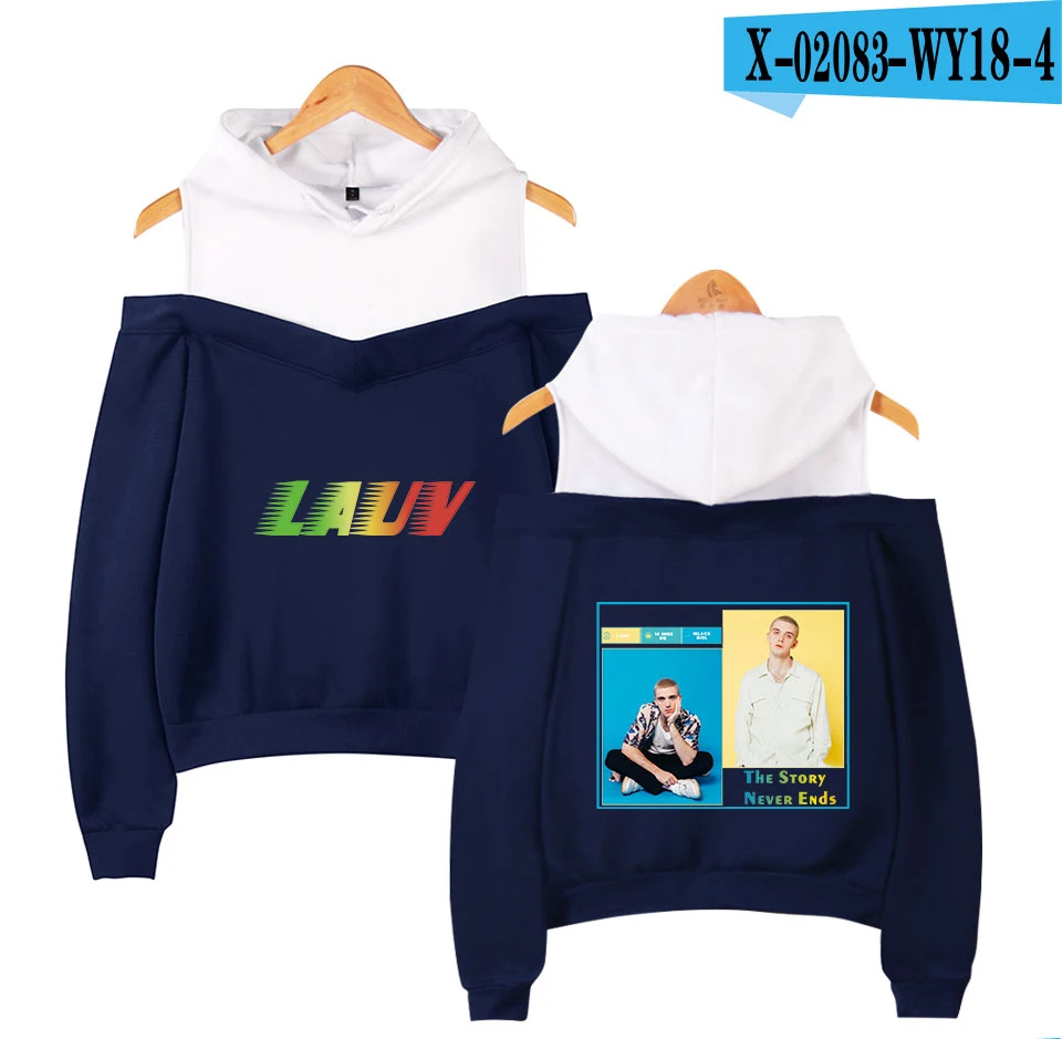 LAUV 2D женские толстовки, толстовка, сексуальный укороченный топ с открытыми плечами, harajuku, толстовка с капюшоном, толстовка с длинным рукавом, пуловер с буквенным принтом, Топ - Цвет: WY18-04