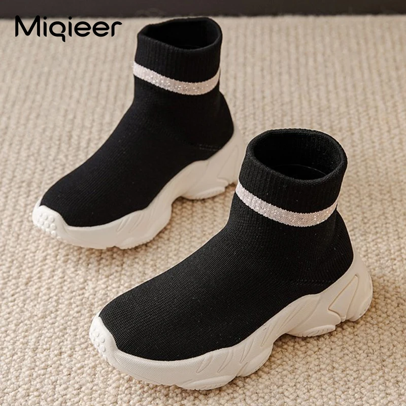 Children Knit Sock Shoes Girls Sock Boots 2021 Kids Spring Autumn Soft Non-slip High Top Casual Sneakers Baby Boys Sports Shoes sports bowling in children a toy suit indoor toys puzzle unisex plastic direct selling 2021