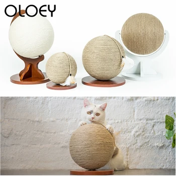 

Sisal Cat Scratching Post Ball Toy For Cats Grinding Nail Protecting Furniture Climbing Frame Pet Kitten Interactive Toy Supplie