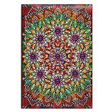 Cuaderno DIY de resina con pintura de diamantes de Mandala, Forma especial, perforación parcial, especial personalidad, 50 páginas, A5, suministros escolares